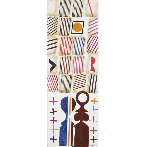 József Bartl (1932 - 2013).   "Fejtàlx - Lápidas (1987)". Óleo sobre lienzo. Firmado y fechado (87)