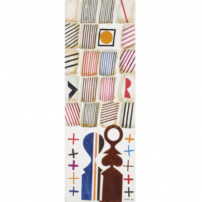 József Bartl (1932 - 2013).   &quot;Fejtàlx - Lápidas (1987)&quot;. Óleo sobre lienzo. Firmado y fechado (87)