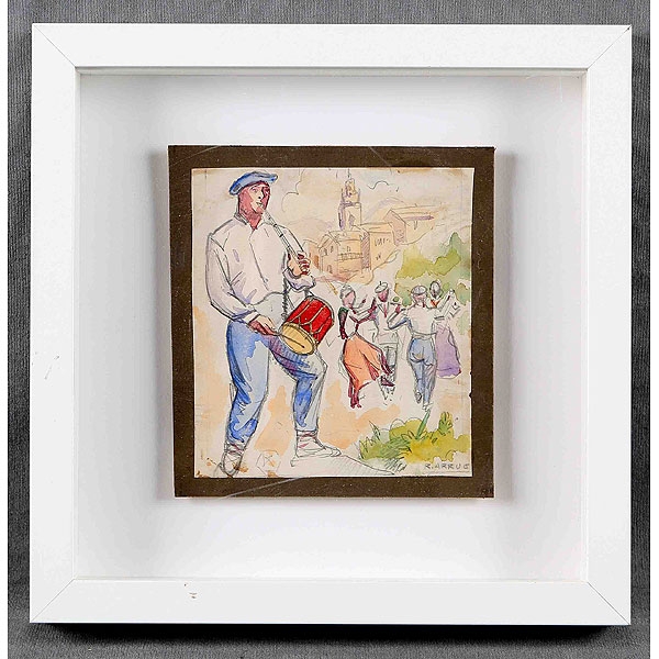 ARRÚE, RAMIRO. "Escena de festejo popular".