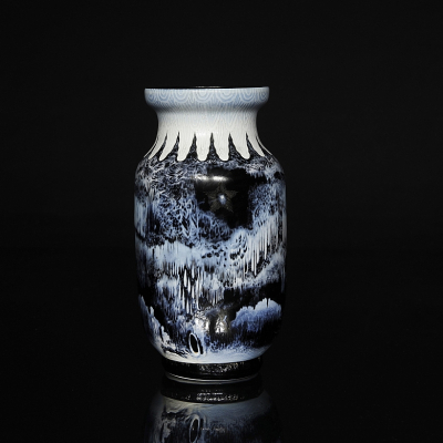 Alphonse-Georges Reyen (1844-1910) "Jarr&oacute;n de vidrio esmaltado", ffs. s.XIX. 