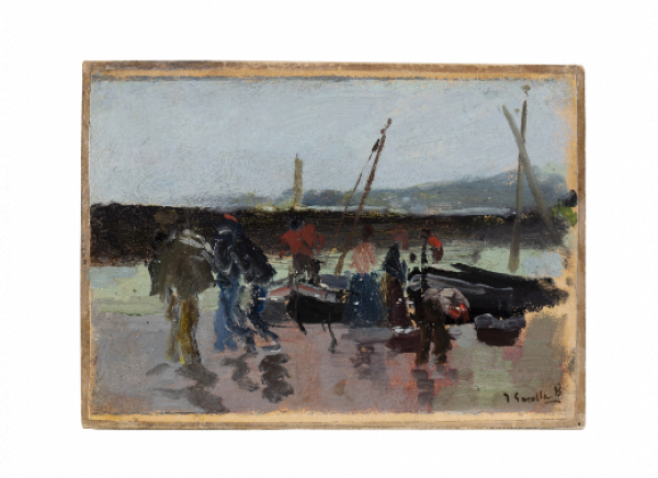 JOAQUÍN SOROLLA Y BASTIDA (Valencia, 1863 - Madrid, 1923) En el puerto, San Sebastián, 1903-1904