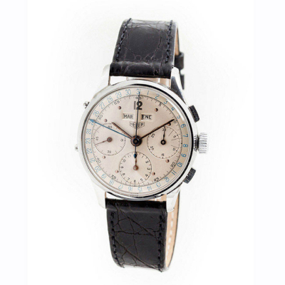 Reloj cronógrafo vintage, cab., suizo HEUER, triple calendario numerada 117505.