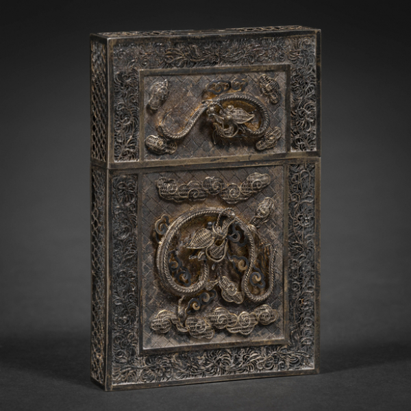 Tarjetero en plata china de filigrana del siglo XIX