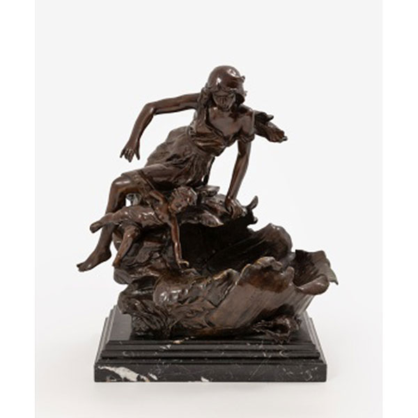 ÉMILE JOSEPH NESTOR CARLIER  (1849-1927) "Odalisca con niño y concha"  