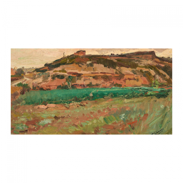 Francisco Gimeno Arasa (Tortosa, Tarragona, 1858-Barcelona, 1927) Paisaje. &Oacute;leo sobre tela. Firmado.