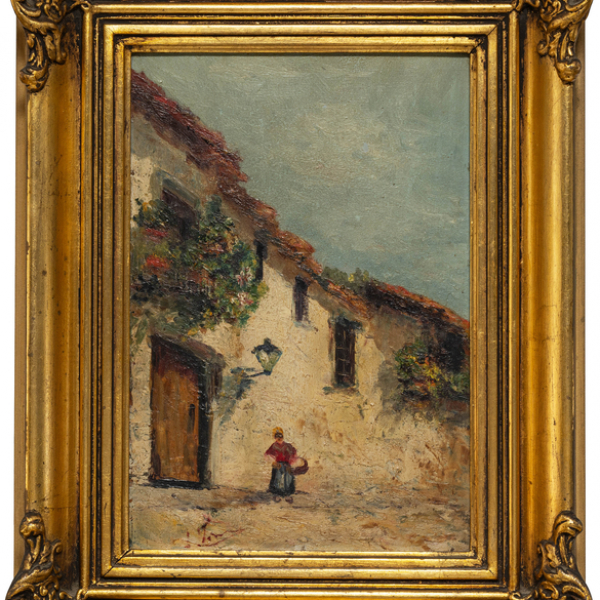"Pueblo Andaluz"  JOSE TORMO, ESCUELA ESPAÑOLA DEL SIGLO XIX-XX 