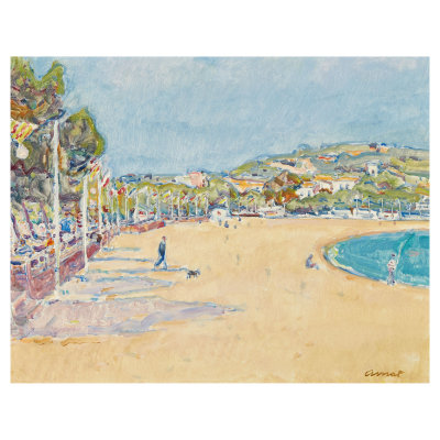 Josep Amat Pagès (Barcelona, 1901-1991) Sant Feliu de Guíxols. Óleo sobre tela. Firmado.