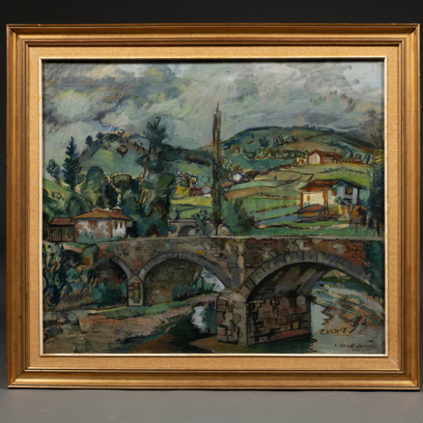 "Paisaje"  CARLOS LANDI SORONDO (Tolosa, 1896 - San Sebastián, 1974)