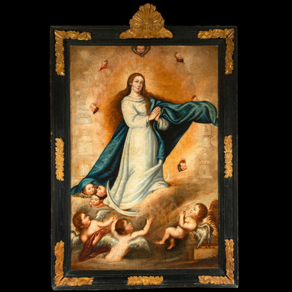 Escuela Sevillana del siglo XVII - Inmaculada Concepción.   Óleo sobre lienzo.