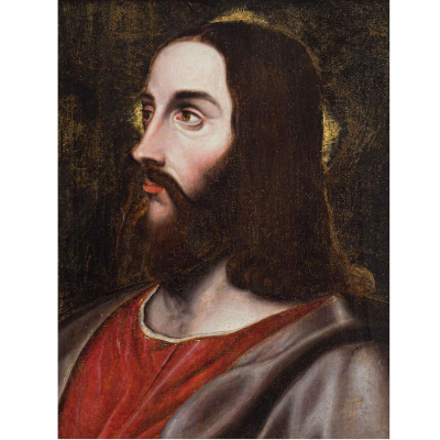 Tiziano Vecellio y Taller (Pieve di Cadore, 1490 &ndash; Venecia, 1576) "Cristo Salvatore".