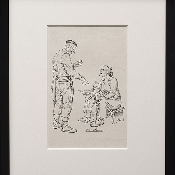 "Igual como su padre cuando era chiquitin, suzio y tragón como un charrichu, apartando la aima".  JOSE ARRUE (Bilbao, 1895-1977). 