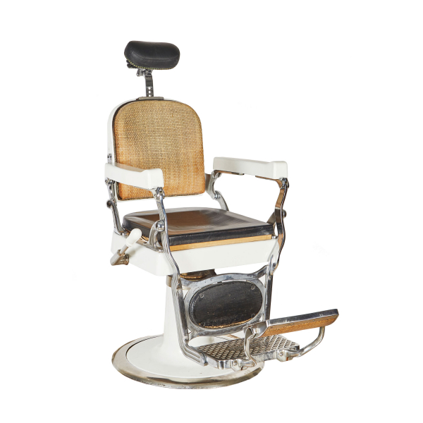 Sill&oacute;n de barbero del fabricante norteamericano F&amp;F Koenigkramer, Cincinati, Ohio, USA. ppios. del s.XX.