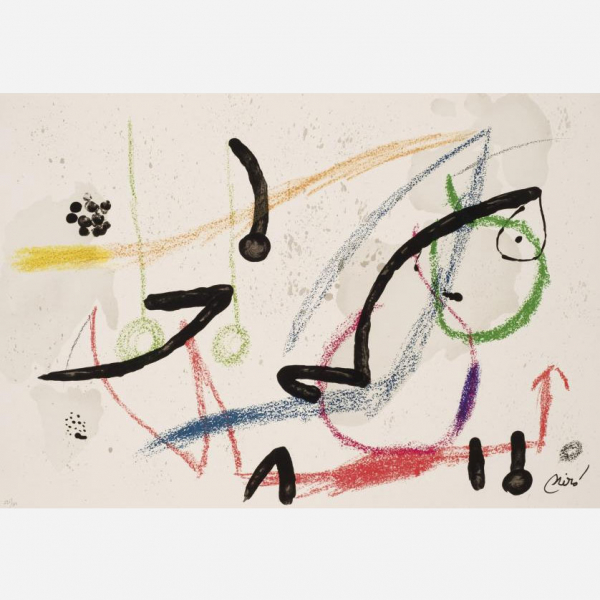 Joan Miró. "Maravillas con variaciones acrósticas en el jardín de Miró (1975)". Litografía sobre papel. Firmada
