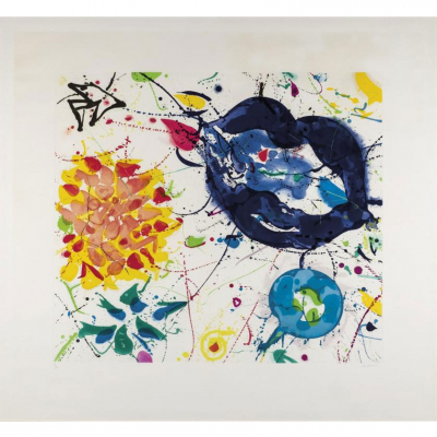 Sam Francis. &quot;Sin título III (1986)&quot;. Serigrafía sobre papel. Numerado (69/76)  Firmado