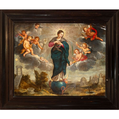 Excepcional "Inmaculada", atribu&iacute;da a Gaspar de Crayer (1584-Gante,1669).    &Oacute;leo sobre cobre