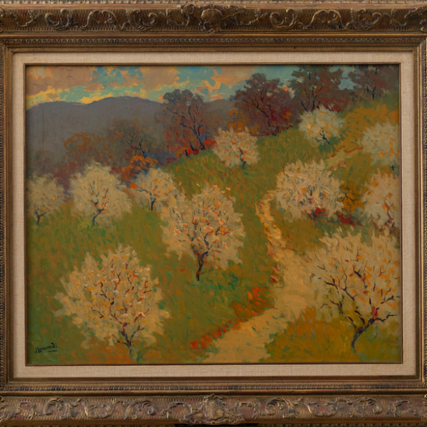 "Manzanos en primavera"  JUAN LARRAMENDI (Vera, 1917-2005)