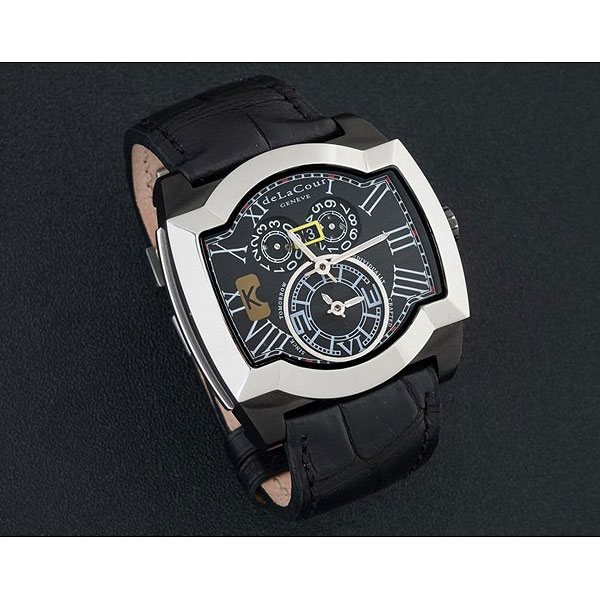 Reloj de pulsera para caballero marca DE LA COUR, modelo Saqra, realizado en acero.
