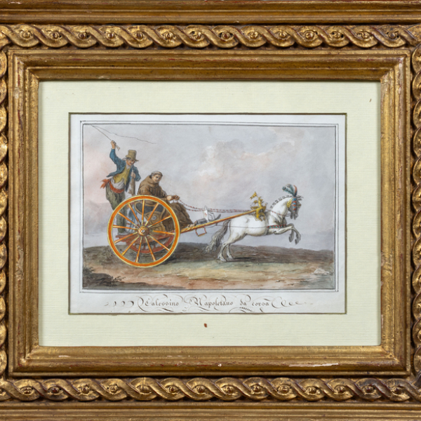 "Xalessino napoletano de corsa".  SEVERIO DELLA GATTA (Italia 1758-1829). 