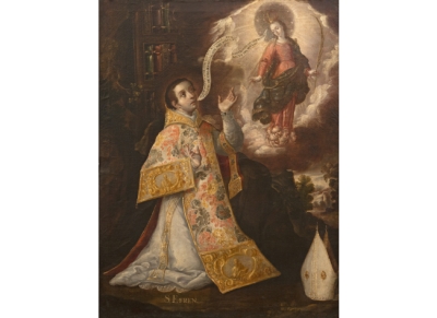 JUAN RODRÍGUEZ JUÁREZ (Ciudad de México, 1675-1728)​ San Efrén dirigiendo su cántico a la Virgen