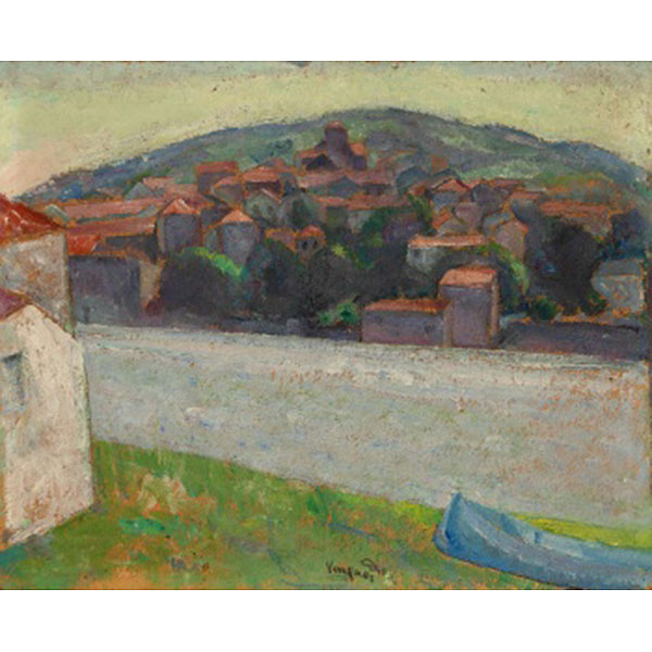 DANIEL VÁZQUEZ DÍAZ   (Nerva, Huelva 1881 - Madrid 1969)  "La mañana" Óleo / Cartón  