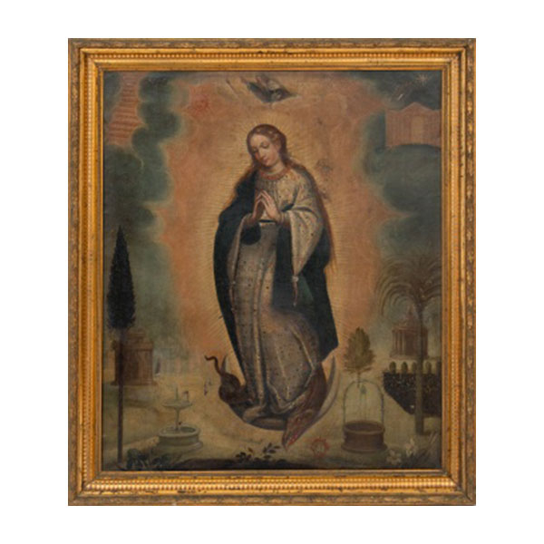 ESCUELA ESPAÑOLA  (S. XVII) "Virgen" Óleo / Lienzo 