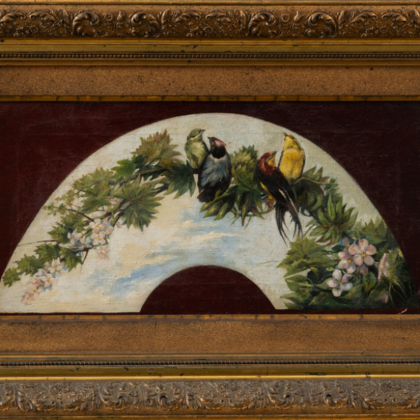 "Pájaros en la rama" ESCUELA ESPAÑOLA, Siglo XIX