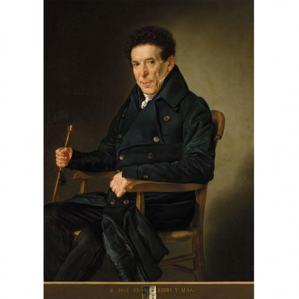 Escuela Española S. XIX.   "Retrato de D. José Terrers y Mas (circa 1820)". Óleo sobre lienzo. 
