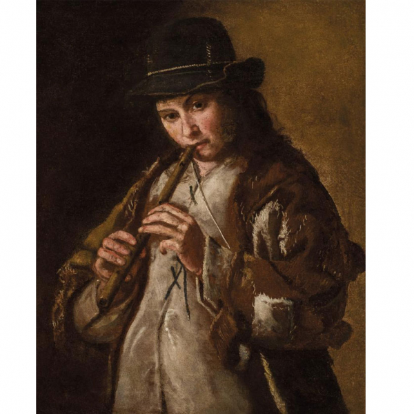 Escuela Europea S. XVII.   "Pastorcillo". Óleo sobre lienzo.