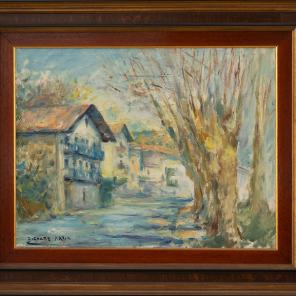 "Barrio Costa" Fuenterrabía.  BERNARDINO BIENABE ARTIA (Echalar, 1899-1987).   Técnica: Óleo/Lienzo