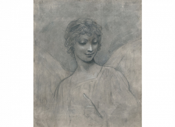 ESCUELA FRANCESA, FF. SIGLO XVIII- PP. SIGLO XIX (PRUD’HON?)  Estudio de un Ángel, figura femenina alada. 