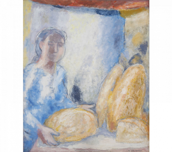 MANUEL COLMEIRO (Chapa, Silleda, 1901 - Salvaterra de Miño, 1999) La Boulangère, 1962  Óleo sobre lienzo.