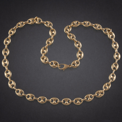 Cadena de eslabones de calabrote en oro amarillo de 18 kt