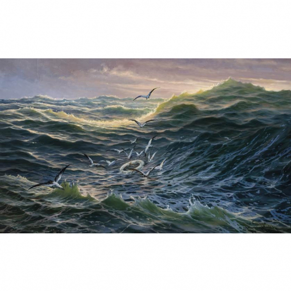 José Fernández Alvarado (1865 - 1935) "¡Epílogo! (1932)". Óleo sobre lienzo. Firmado, dedicado 