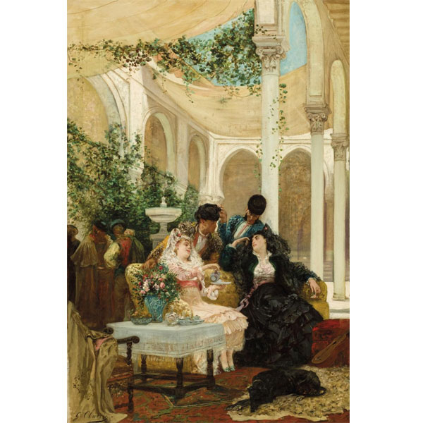 Georges Clairin. Merienda en el patio andaluz