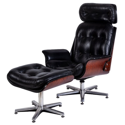 Sill&oacute;n y taburete de madera laminada