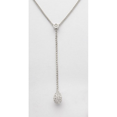 Cadena y colgante en oro blanco con diamantes talla brillante