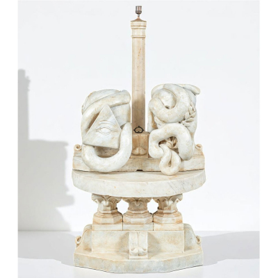 Raro altar masónico ritualistico, Italia, siglo XX.   Mármol labrado.