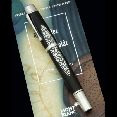 Estilográfica Montblanc &quot;Alexander von Humboldt&quot;.   Perteneciente a la serie &quot;Patrones de las Artes&quot;,  Año 2007.