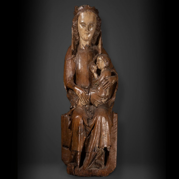 Gran Virgen de la Leche Tardo Románica Italiana transición al Gótico Medieval del siglo XIII principios siglo XIV