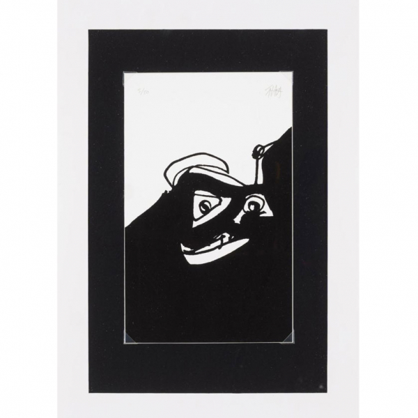 Antonio Saura. "Portraits d`Antonio Saura (1998)". Serigraf&iacute;a sobre papel papel Ingres blanc.