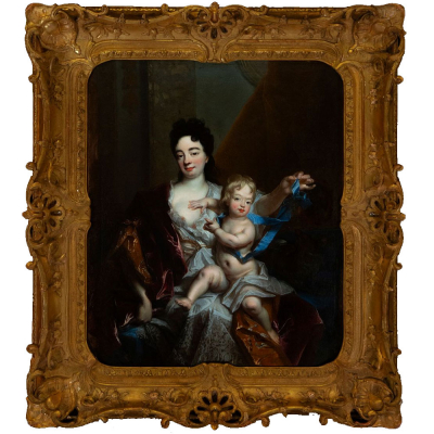Nicolas de Largilli&egrave;re (Par&iacute;s, 1656 - 1746) "Retrato de Catherine Marton y Luis de Borb&oacute;n, 2&ordm; duque de Breta&ntilde;a" (c.1708).  