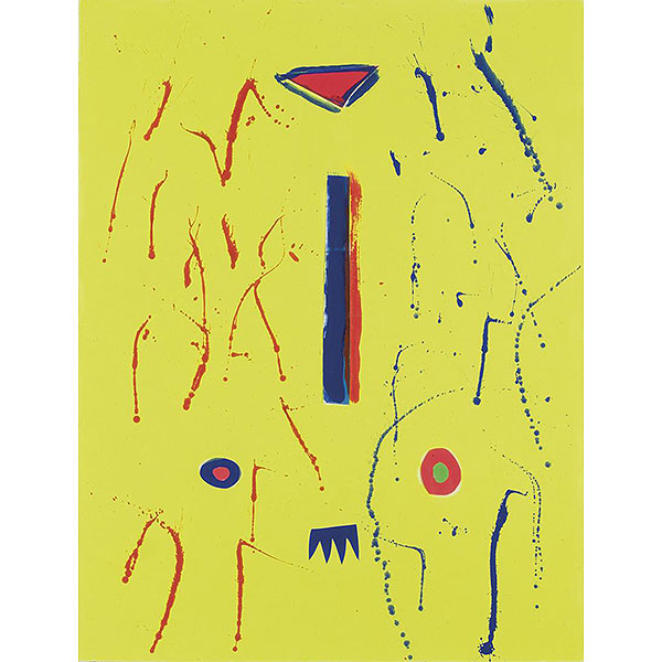 Nicola de Maria.  "Testa soleme (1996)". Técnica mixta sobre papel.  Firmado