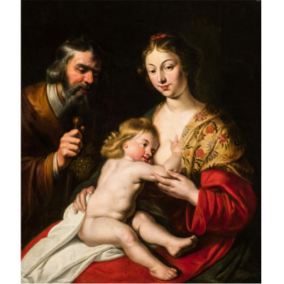 Taller de Rubens (S. XVII)  &quot;Sagrada Familia&quot;.
