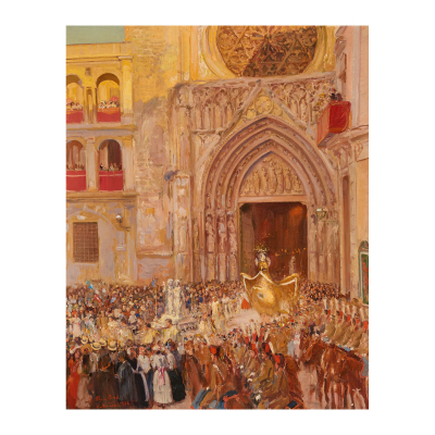 Julio Peris Brell (Valencia, 1866-1944) Festividad religiosa.  