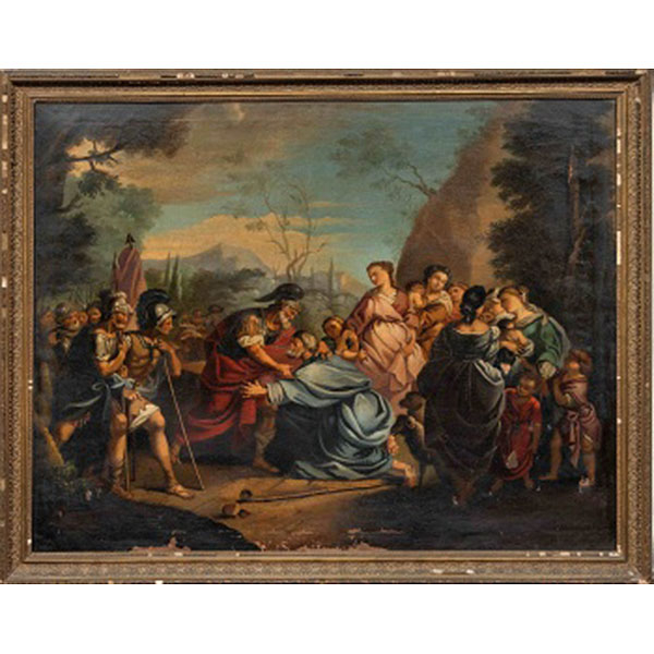 ESCUELA EUROPEA  (S. XIX) "Escena bíblica" Óleo / Lienzo