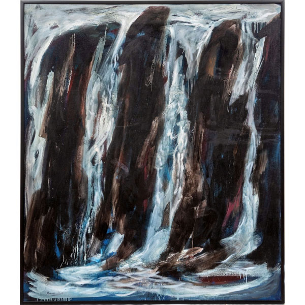 ROBERTO MARTINEZ UNANUE   (Santurce 1953)  "Cascada"  Firmado: Mart&iacute;nez Un&aacute;nue.  &Oacute;leo / Lienzo 