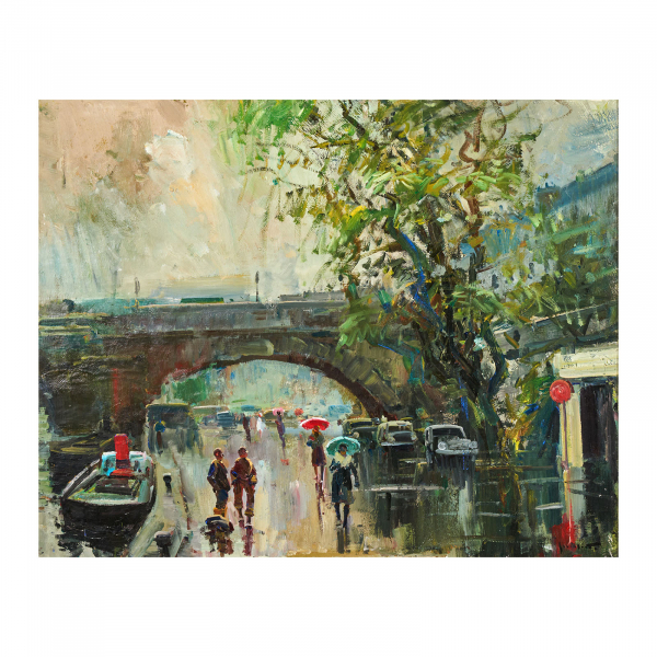 Josep Serrasanta . París en 1960. Óleo sobre tela. Firmado.