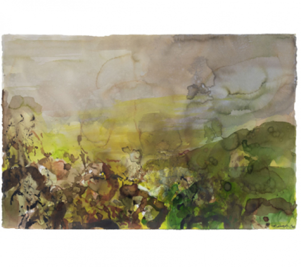 ZAO WOU-KI (Pek&iacute;n, 1920 - Nyon, Suiza, 2013)  Sin t&iacute;tulo, 1984.   Acuarela sobre papel. 