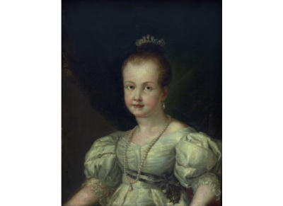 BERNARDO LÓPEZ PIQUER (Valencia, 1799- Madrid, 1874)  Retrato de Isabel II niña 