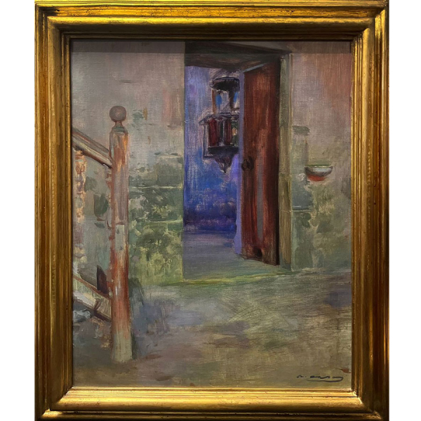 Ramon Casas i Carbó (1866 - 1932) "Interior de Sant Benet de Bages".    Óleo sobre lienzo